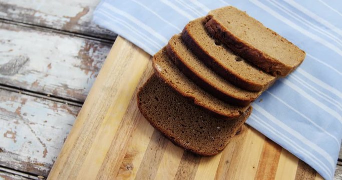 Slices of bread with napkin