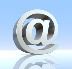 Gray e-mail symbol - 3d render