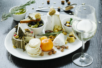 Goat cheese with rosemary, orange, nuts and figs