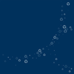 Soap bubbles. Abstract crescents with soap bubbles on deep blue background. Vector illustration.