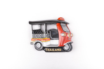 Thailand taxi vehicle fridge magnet on a white background