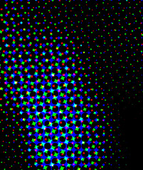 Bunte Lichter oder Bokeh auf schwarzem Hintergrund