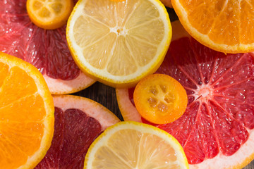 Fototapeta premium Various sliced citrus