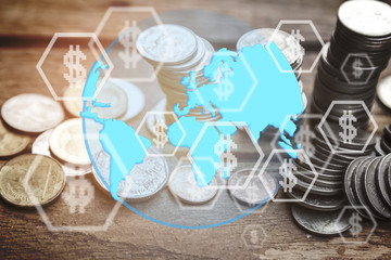 Thai Baht Coins with Business Investment.