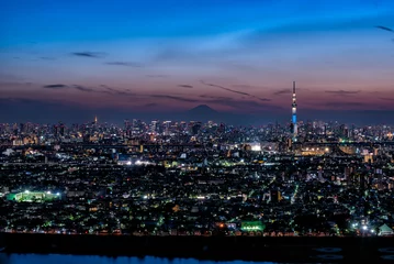 Foto op Plexiglas スカイツリーと東京都心の夜景 © hit1912