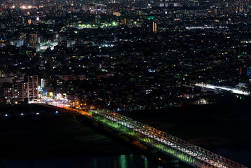 Fototapeta na wymiar 東京都心の住宅地の夜景