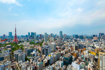 東京タワーと東京都心の風景