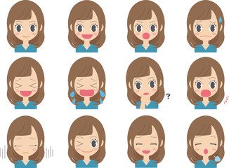 女性顔アイコン