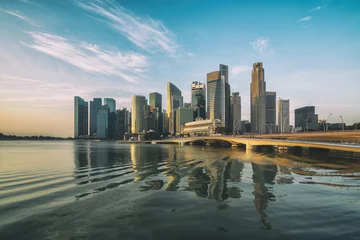 Foto op Plexiglas Singapore Skyline at Sunrise at Marina Bay © Summit Art Creations