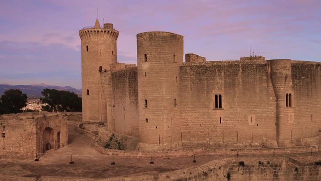 Castell de Bellver Carrer Camilo Jose Cela Palma Mallorca Islas Baleares  Spain Aerial view castle close up