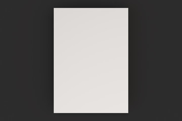 Blank white flyer mockup on black background