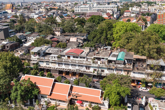 タイ・バンコクのワット・サケット(黄金の丘)から望むバンコクの景色