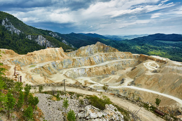 Stone quarry in the mountains