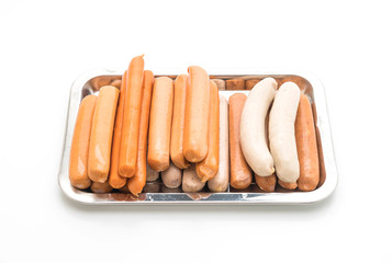 mix sausage on white background
