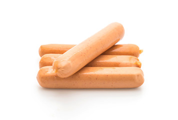 chili frankfurter sausage on white background