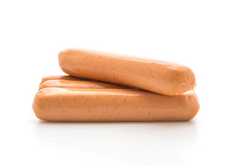 chili frankfurter sausage on white background