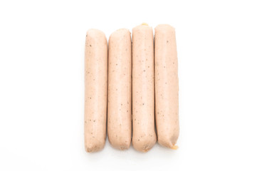 bratwurst sausage on white background