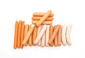 mix sausage on white background