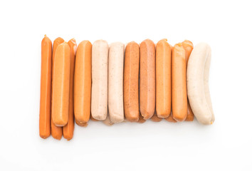 mix sausage on white background