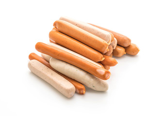 mix sausage on white background