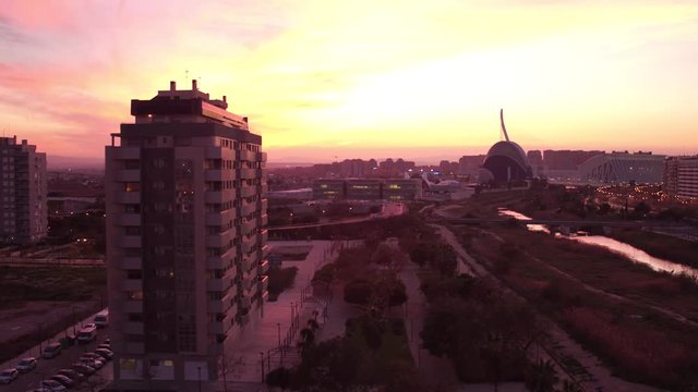 Poblados Maritimos Natzaret Valencia Spain Aerial view Drone wide