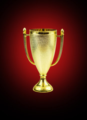 Golden trophy cup