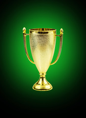 Golden trophy cup