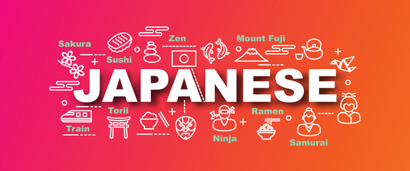 japanese vector trendy banner