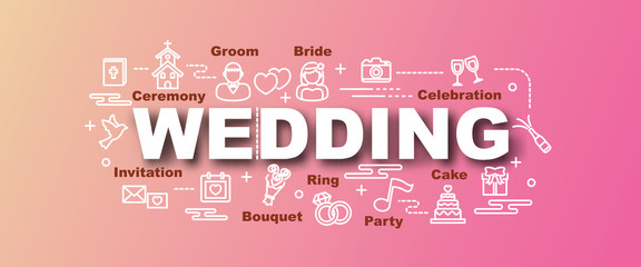 wedding vector trendy banner