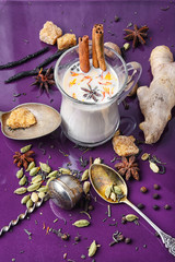 Obraz na płótnie Canvas Masala tea ingredients