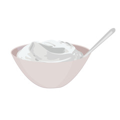 Bowl of Sour Cream vector illustration