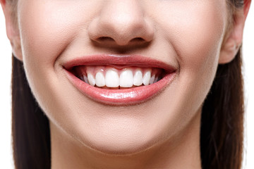 smiling woman with white teeth