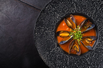 delicious seafood mussel