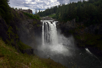 Beautiful Snoqualmie waterfall in the pacific northwest