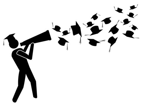 the graduate for success with megaphone