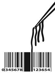 Noodle Barcode With Chopstick
