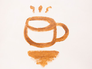 Stain of coffee or tea, Set of coffee spots and blot. Made by coffee.