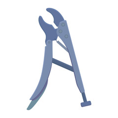 Clamping pliers, curved jaw locking pliers, colorful flat illustration of carpenter tool. Vector