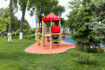 Childrens playground area in city park
