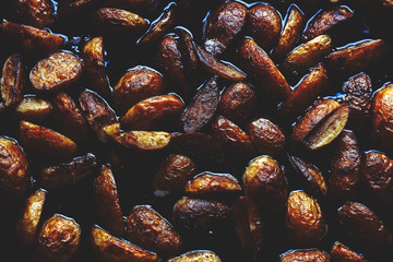 Roasted new potatoes, close up