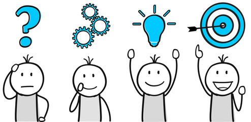 Figuren bei den einzelnen Phasen der Problemlösung