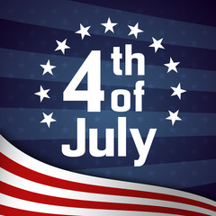 Fourth of July retro poster template