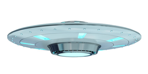 Vintage UFO geïsoleerd op een witte achtergrond 3D-rendering