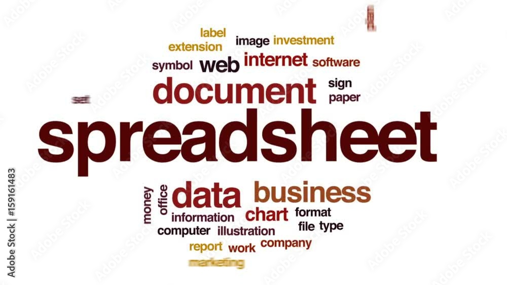 Poster spreadsheet animated word cloud, text design animation.