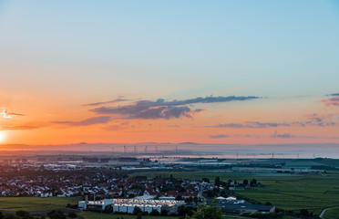 blaue stunde im mittleren rheintal