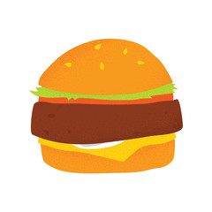 Vegan beans burger isolated vector illustration