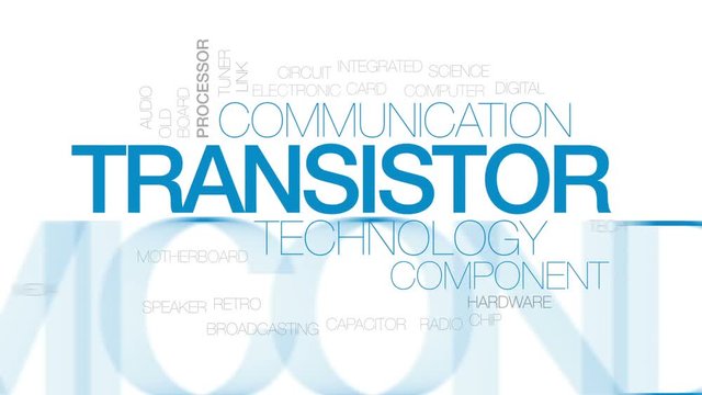 Transistor animated word cloud, text design animation. Kinetic typography.