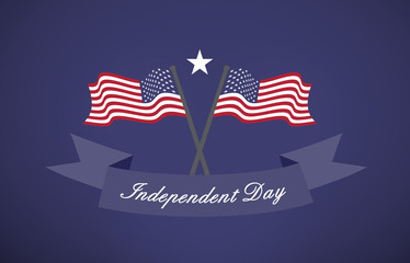 American  waving flag vector illustration