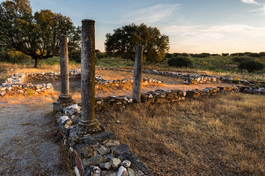 Ancient Roman villa of Los Terminos in Monroy. Extremadura. Spain.
