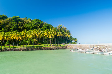 Pier at Ile Royale, one of the islands of Iles du Salut (Islands of Salvation) in French Guiana.